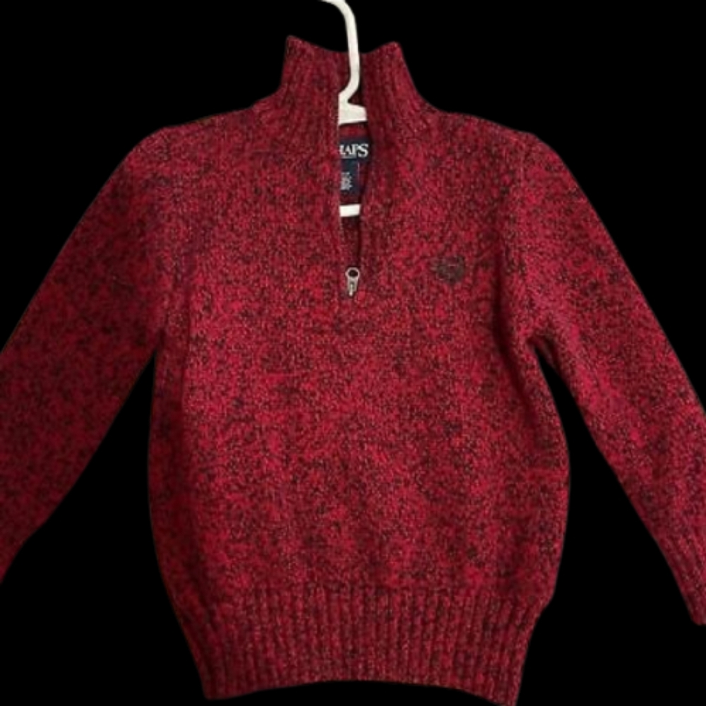 Chaps Red & Black toddlers zipper sweater